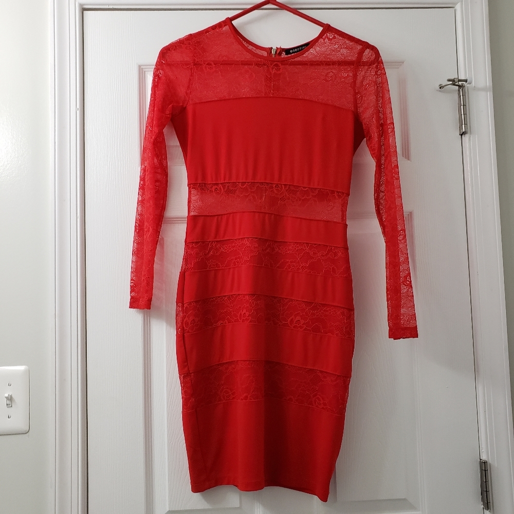 ❤Paint the town Red long sleeve dress❤ - Picture 2 of 3
